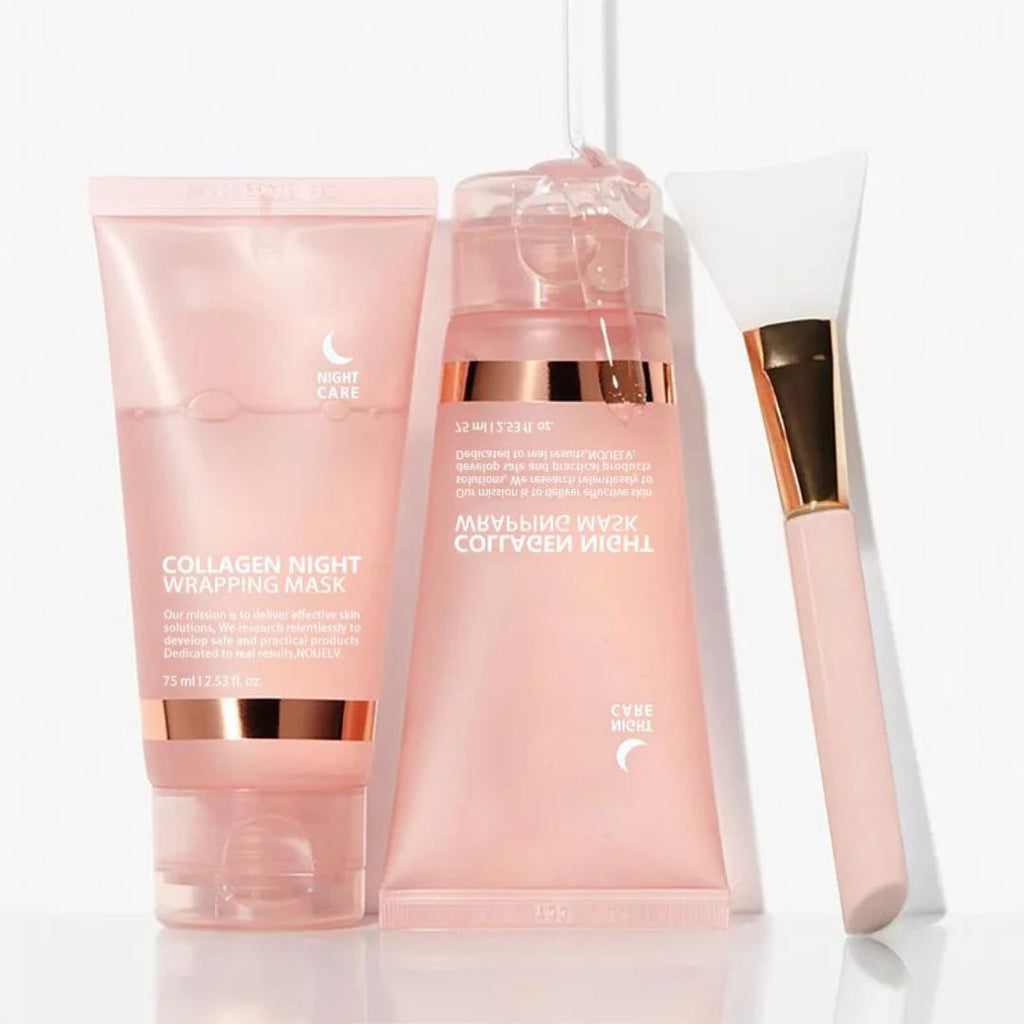 🌙 Collagen Night Ritual – Luxury Sleep Mask Duo + Applicator 💖
